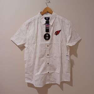 NWT Arizona Cardinals NFL x Darius Rucker White Short Sleeve Button Up L